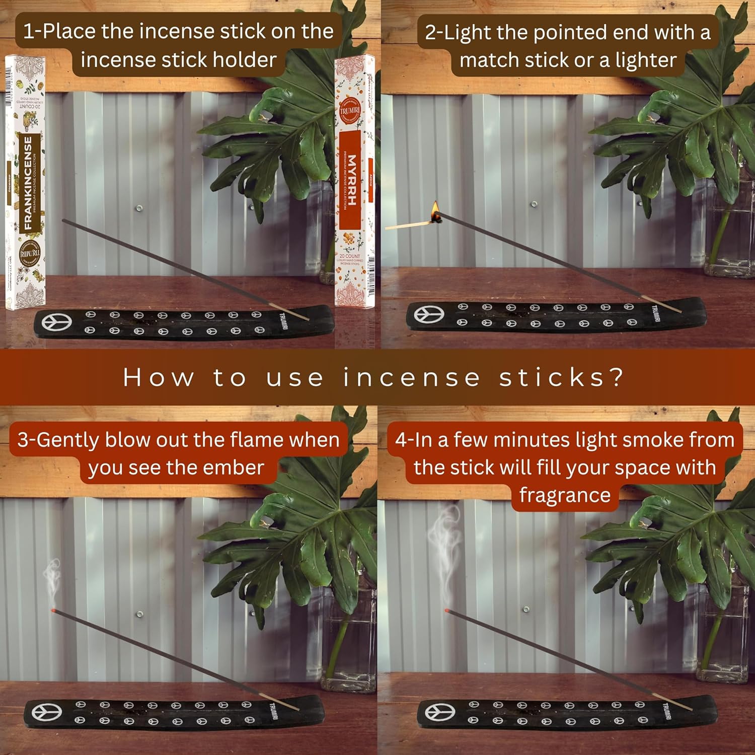 Trumiri Incense Sticks - 40 Pack 20 Frankincense 20 Myrrh