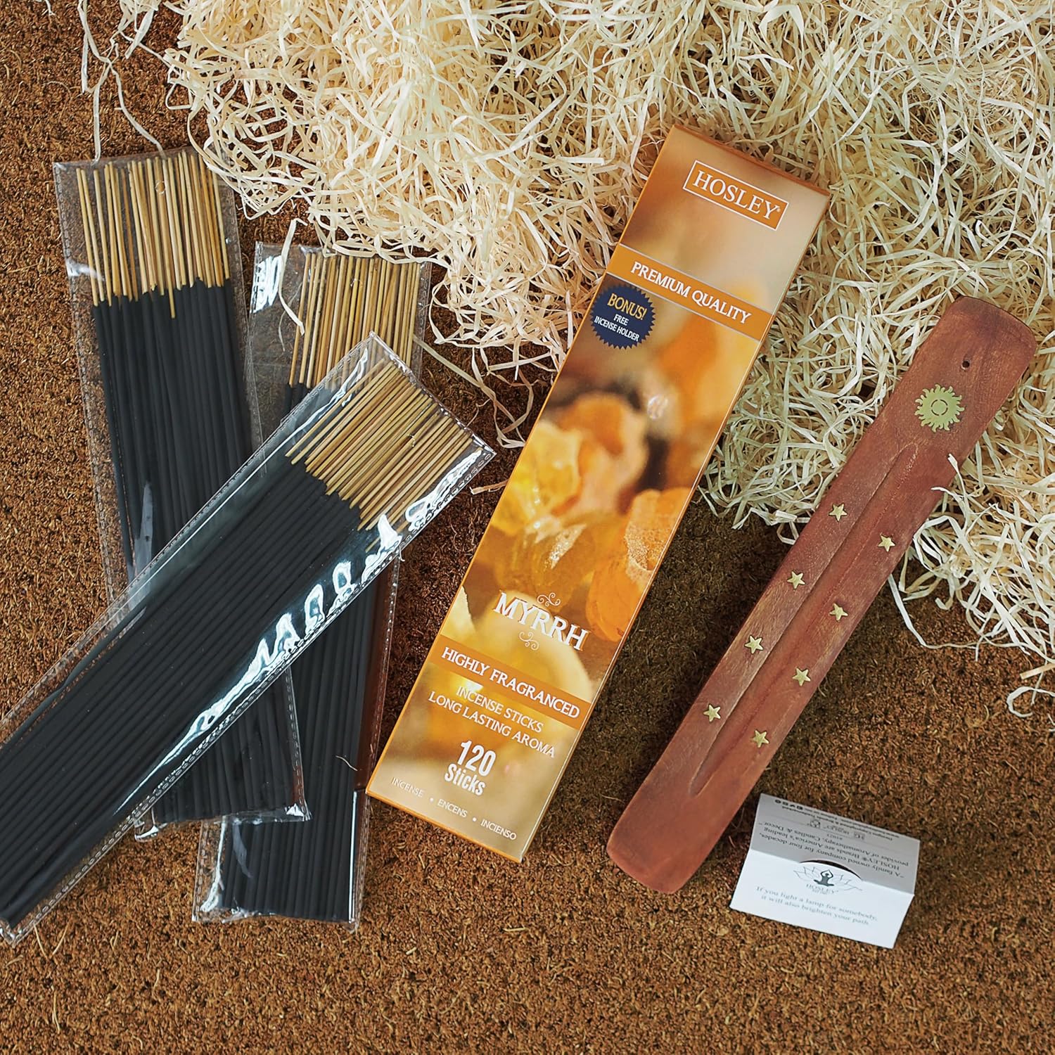 Hosley 120 Pack Myrrh Incense Sticks - Perfect for Home and Meditation